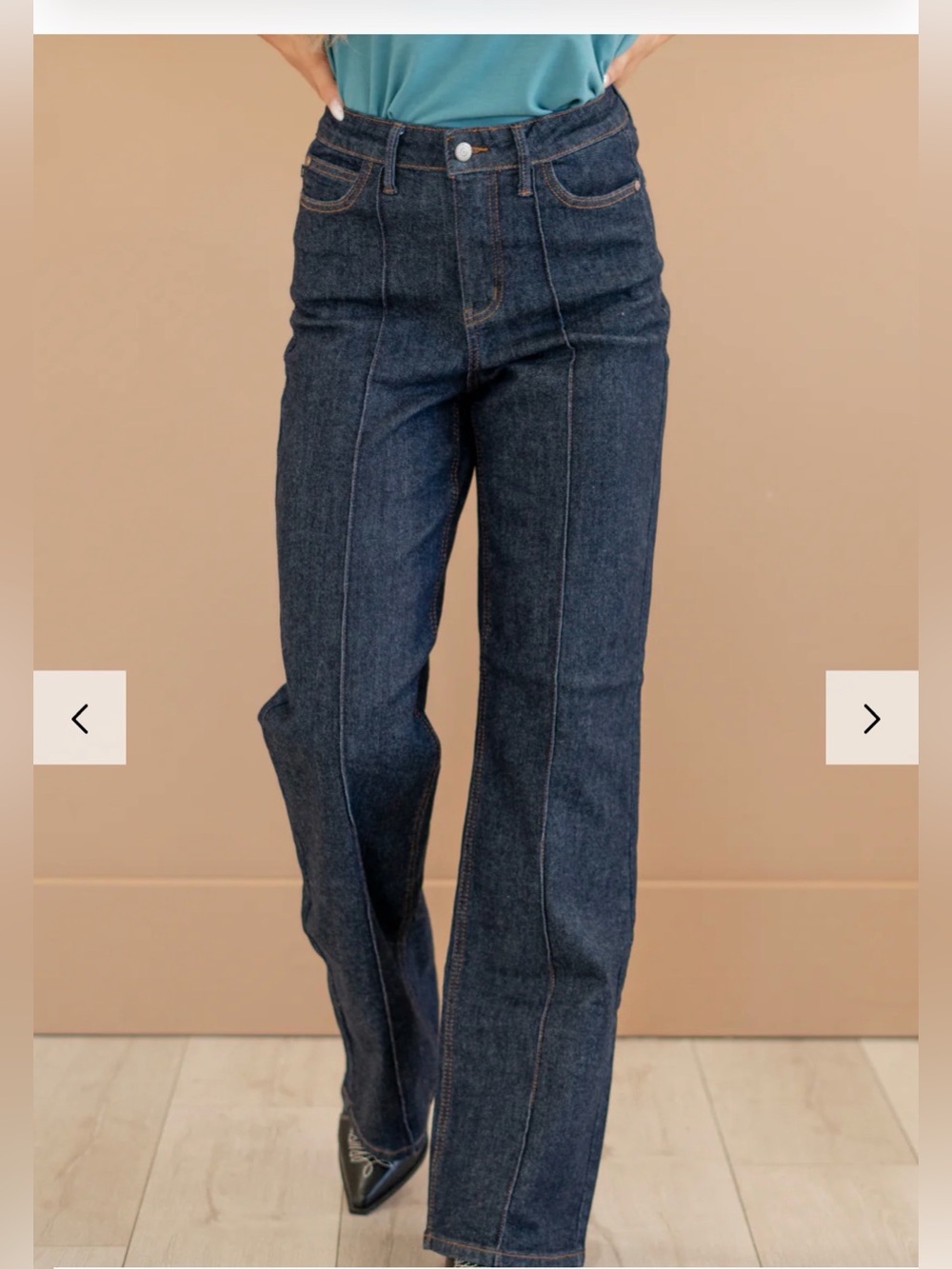 Judy Blue Womens Jeans 13/31Dark Wash High Rise Front Seam Wide Leg NWOT